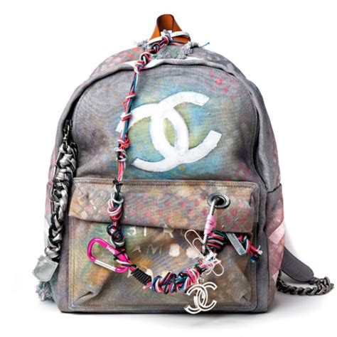 chanel graphit backpacks|Chanel graffiti backpack.